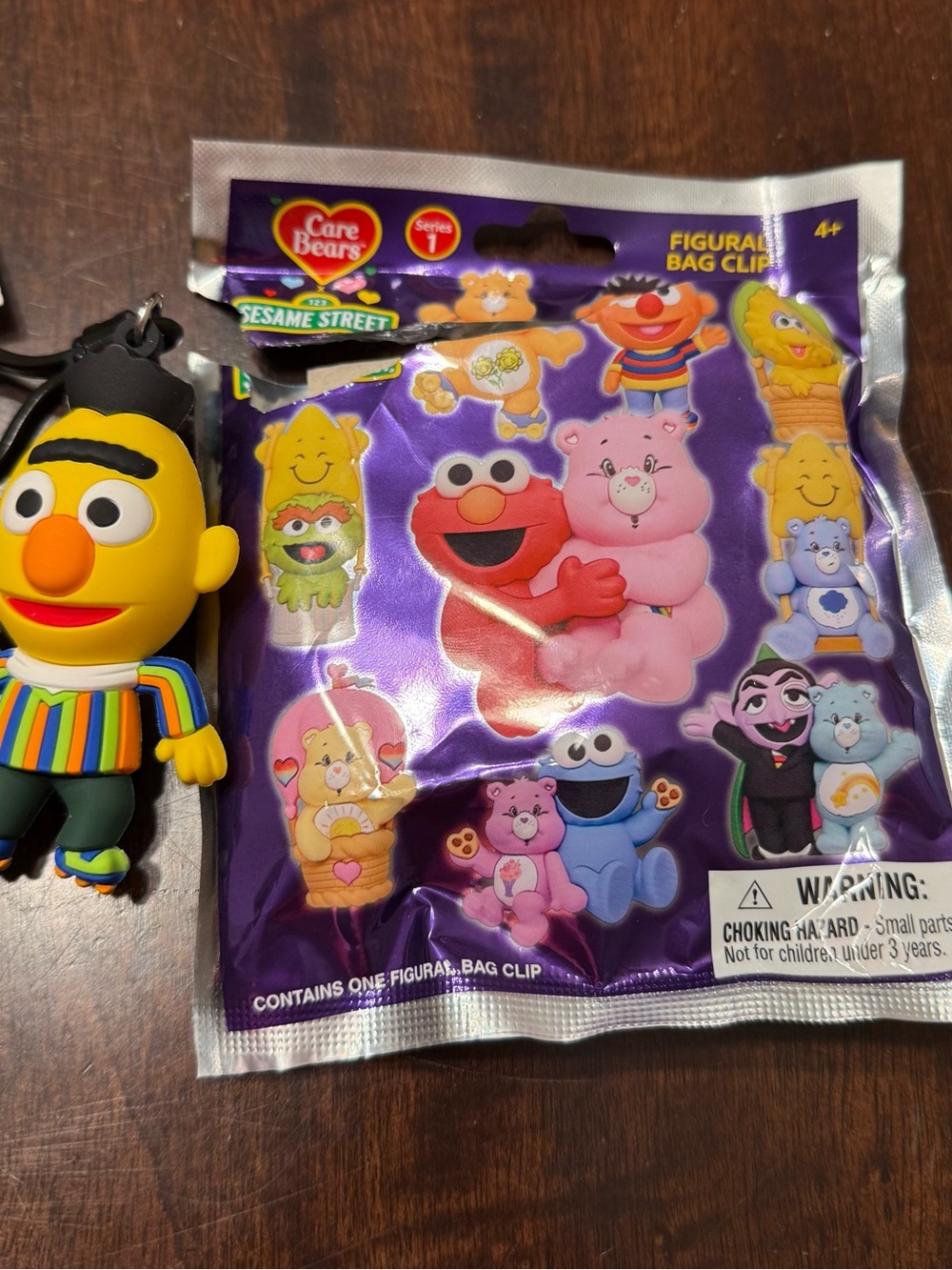 Care Bears x Sesame Street Bert Chase 3D Foam Bag Clip Keychain Blind Bag